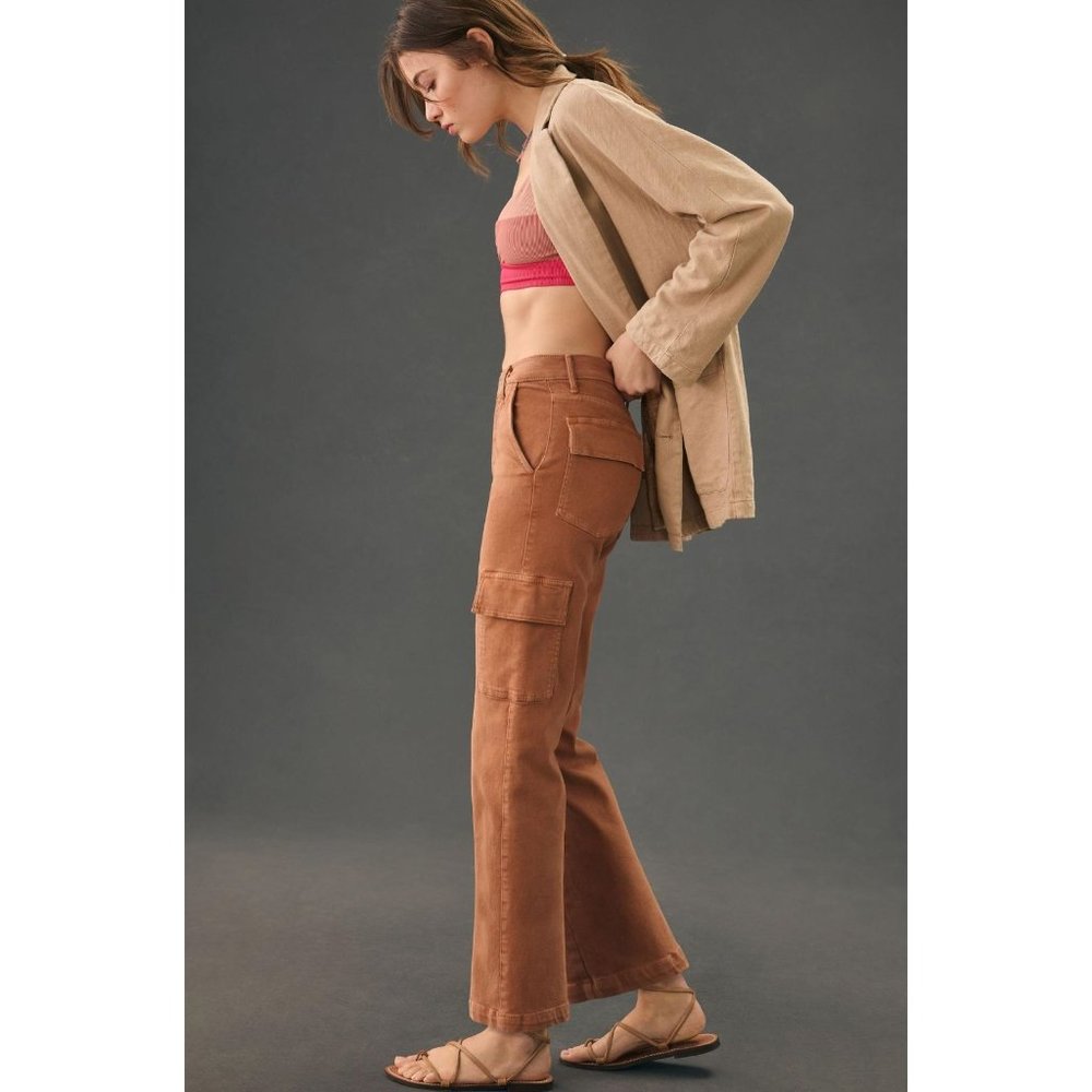 Mother The Rambler Brown Khaki Cargo Pants Ankle In Glazed Ginger Size 30 Y2K - Picture 4 of 8